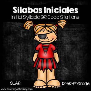 Spanish Syllable QR Code Pirate Word Work