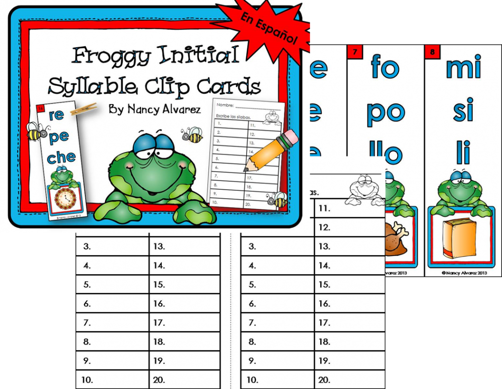 Spanish froggy initial syllable freebie