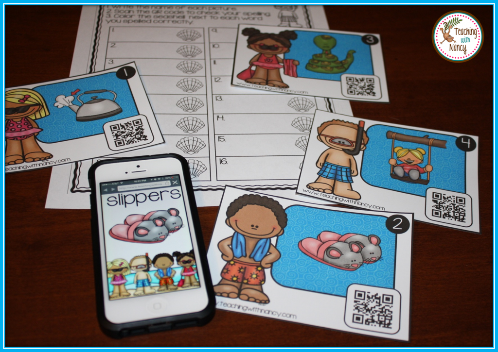 Write and Scan S blends QR Code Word Work Set 2