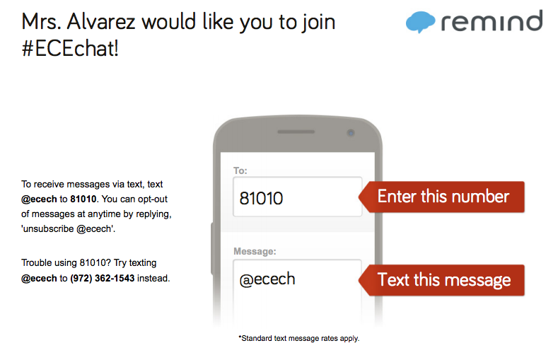 Remind sign up for ECEChat