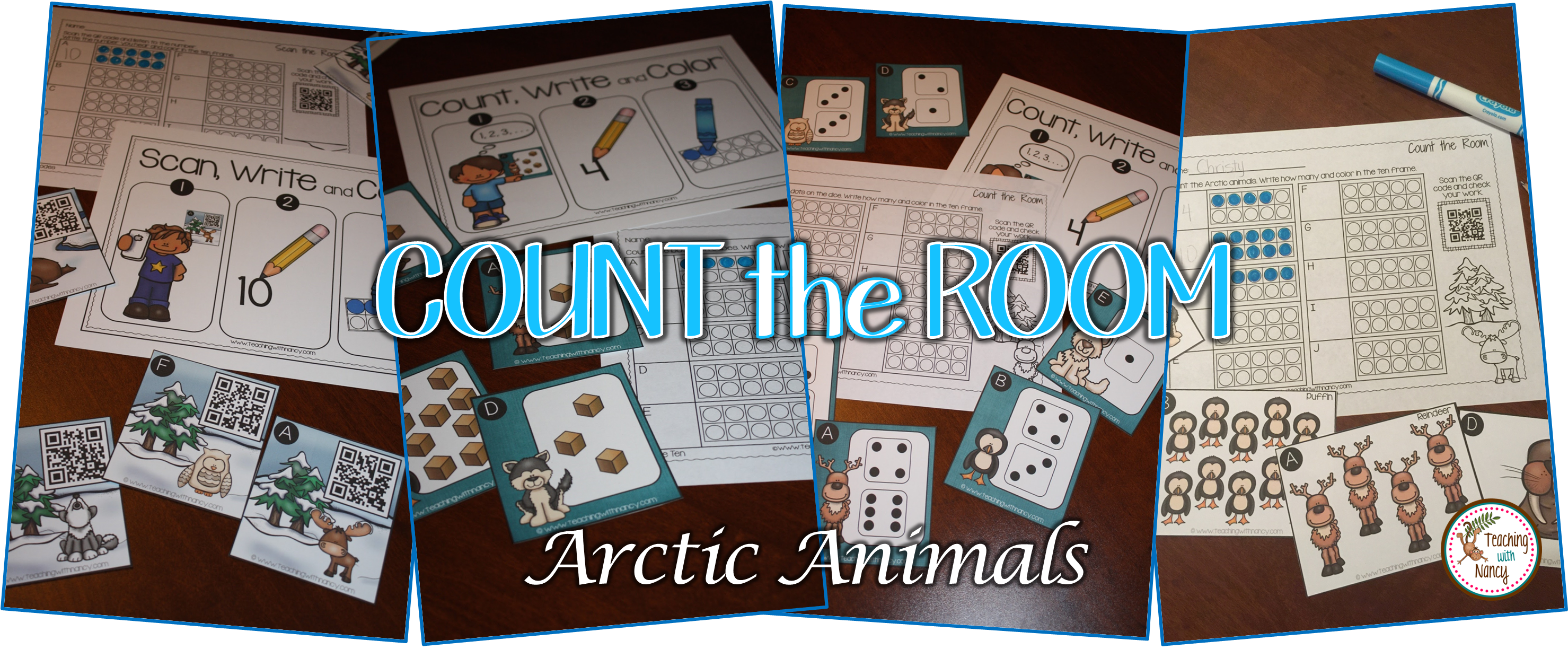 Arctic Animal Count the Room Math Stations