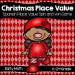 Spanish Christmas Place Value Spin and Win Game