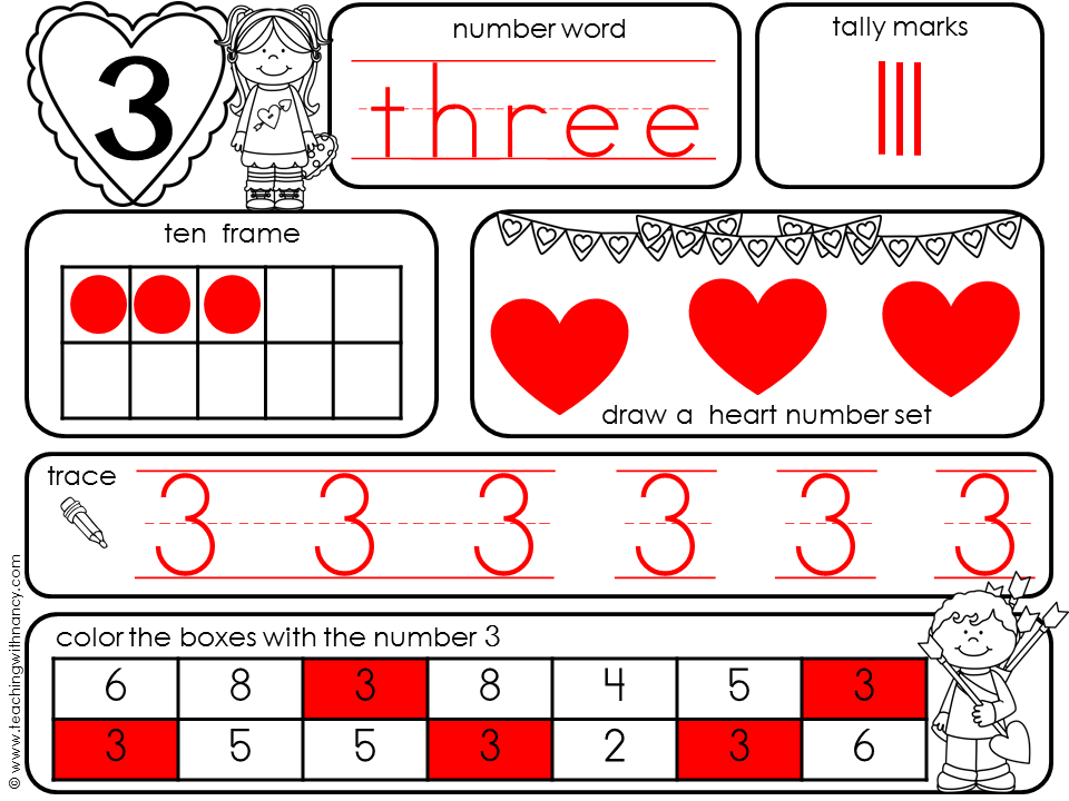 Valentine's Day 1-10 Number Book