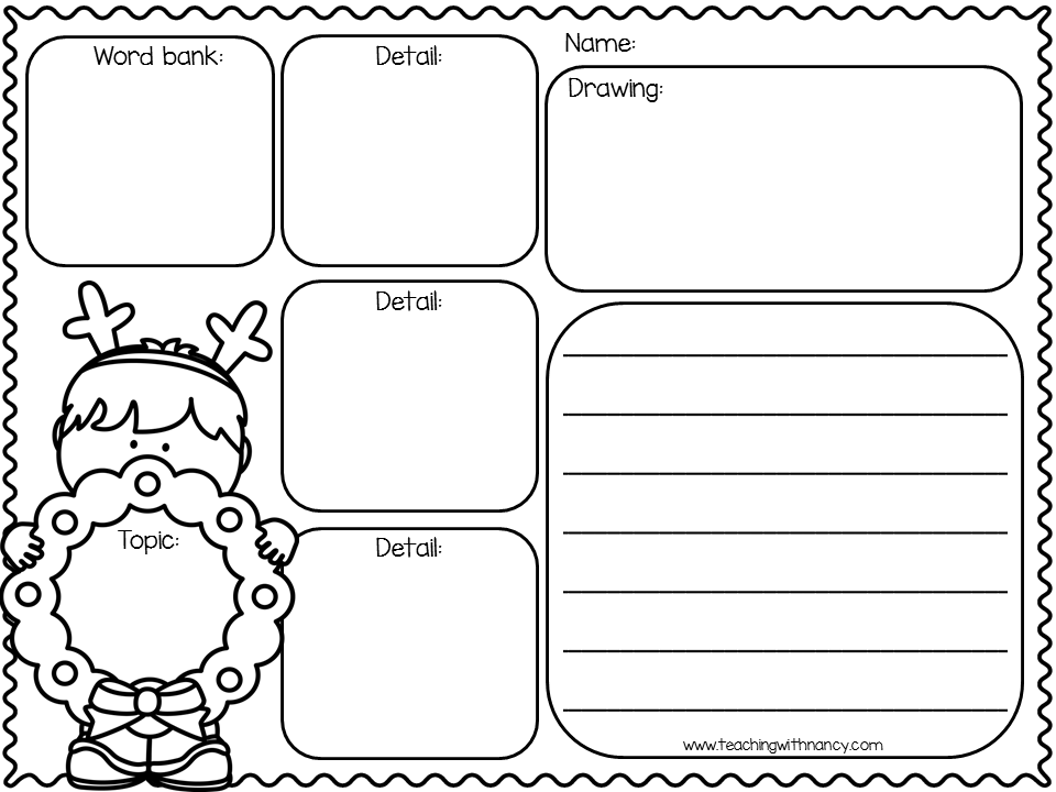 Free Christmas Writing Organizers in English and Spanish