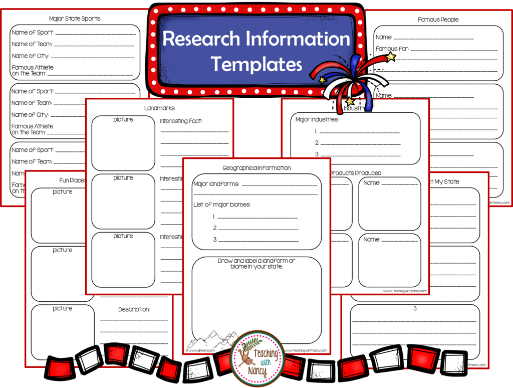State Report Research Project Made Easy!  Teaching with Nancy Throughout State Report Template